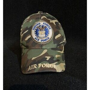 United States Air Force Camo Embroidered Strapback Hat/Cap